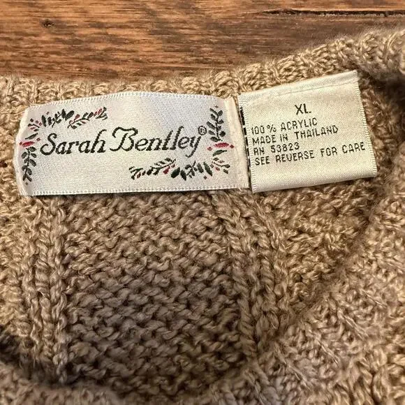 Vintage Sarah Bentley brown cable knit cardigan - Picture 5 of 7